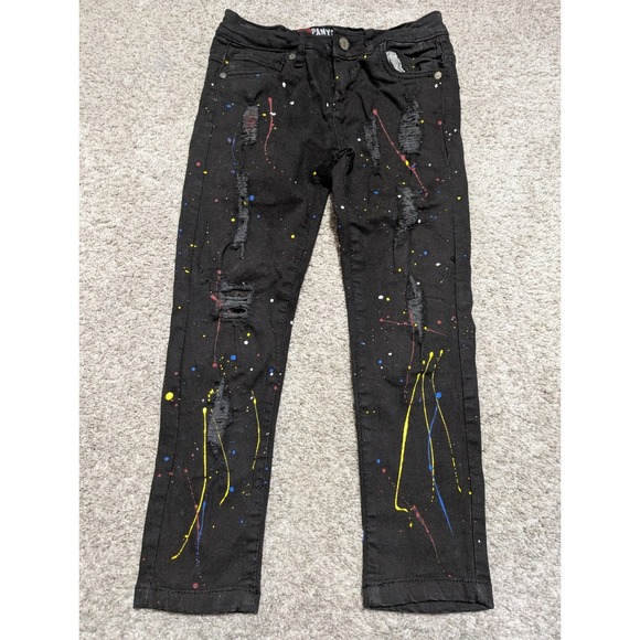 PANYC Other - PANYC Kids‎ Black Paint Splatter Distressed Jeans Size 7